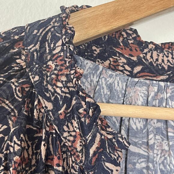 Faherty Portia Top Artisan Block Print Relaxed‎ Flowy Shirt s Size XL - Picture 5 of 9